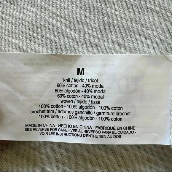 Ella Moss White Short Sleeve Blouse Top Medium - Picture 4 of 5